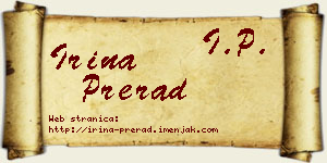 Irina Prerad vizit kartica